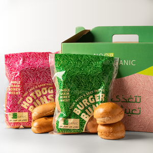 بوكس صمون البرجر وصمون الهوت بالقمح الكامل وزيت الزيوت العضوي وملح الهمالايا