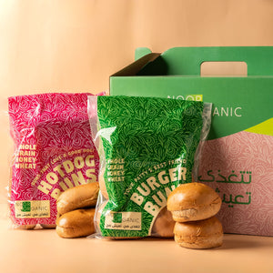 بوكس صمون البرجر وصمون الهوت بالقمح الكامل وزيت الزيوت العضوي وملح الهمالايا