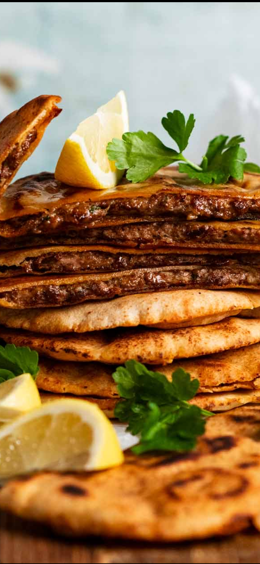 عرايس لحم العجل الكويتي بالخبز مع النخالة( ٤ خبزات)سريعة التحضير ( من غير جبن )