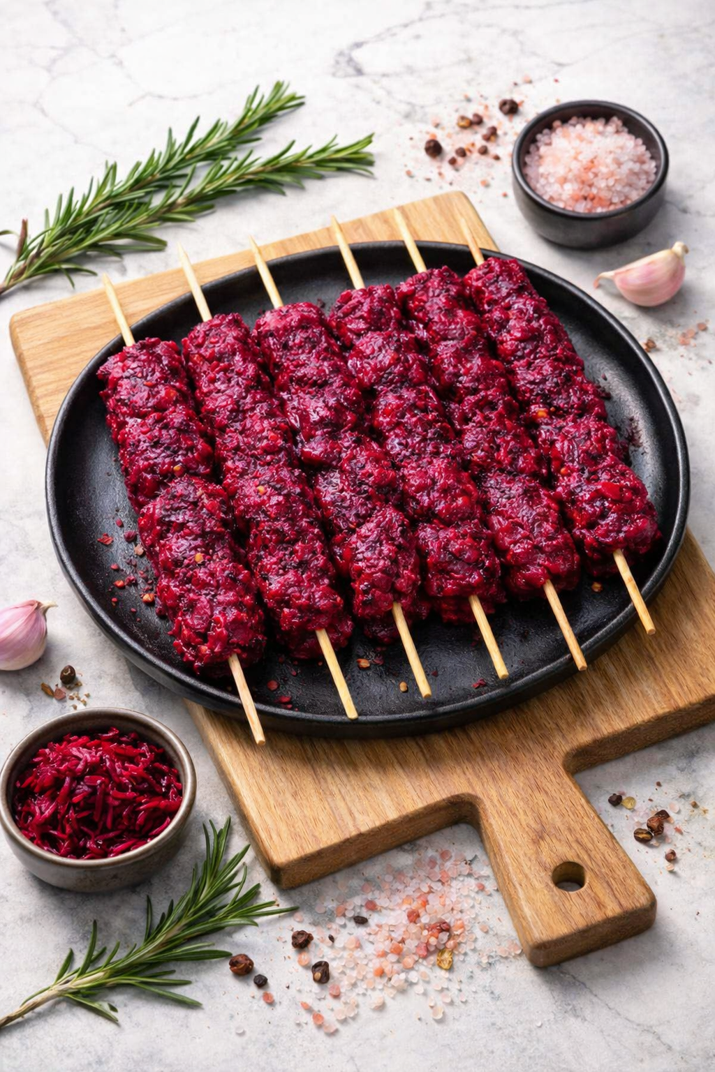 كباب شمندر والملح البحري والتوابل ٦ أسياخ