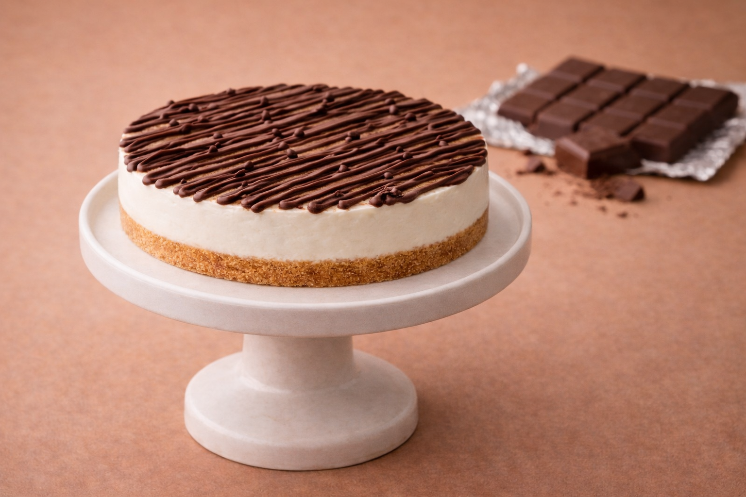 چيز كيك الدارك چوكلت ( خالي من السكر المكرر والزيوت المهدرجة )