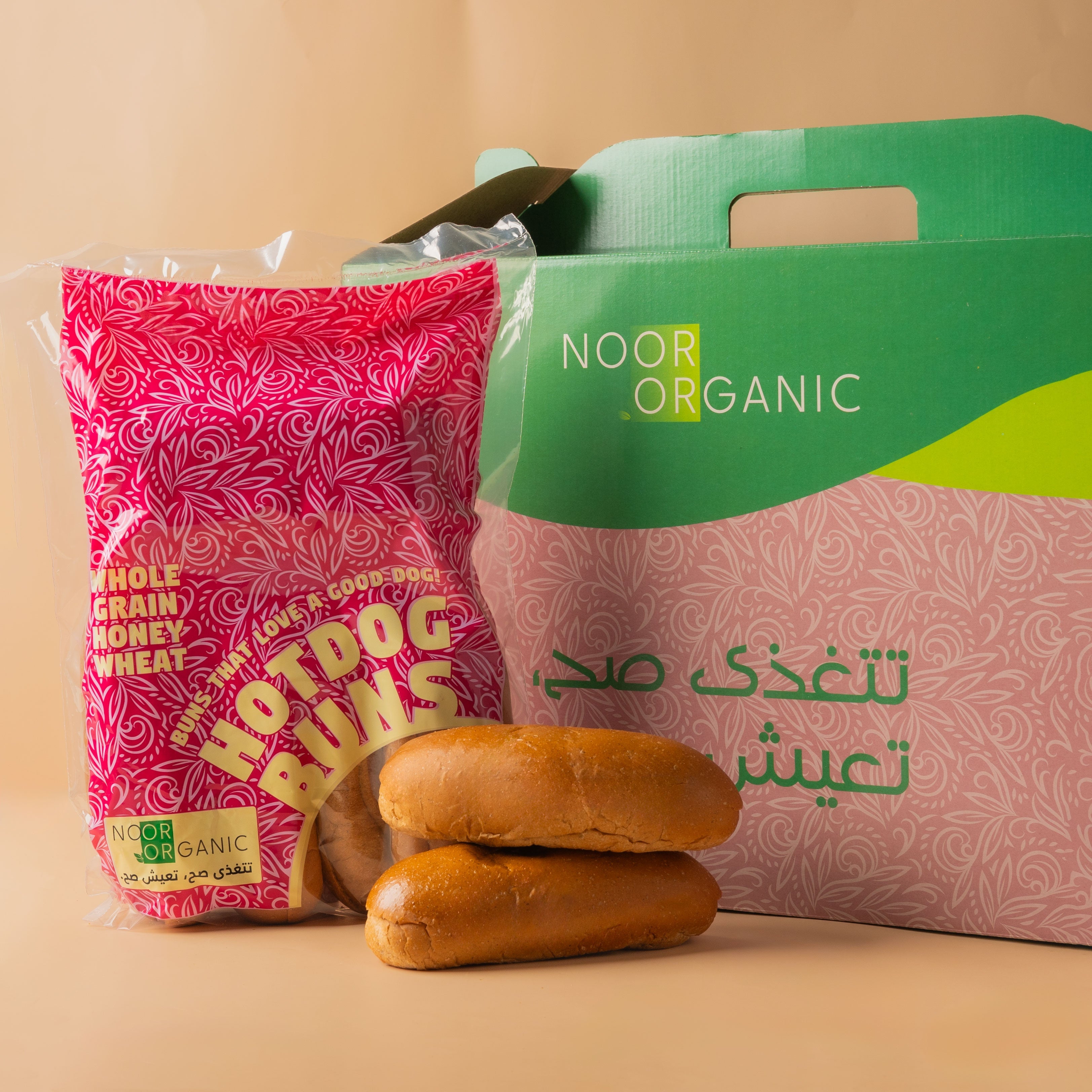 بوكس صمون البرجر وصمون الهوت بالقمح الكامل وزيت الزيوت العضوي وملح الهمالايا Nour Foods