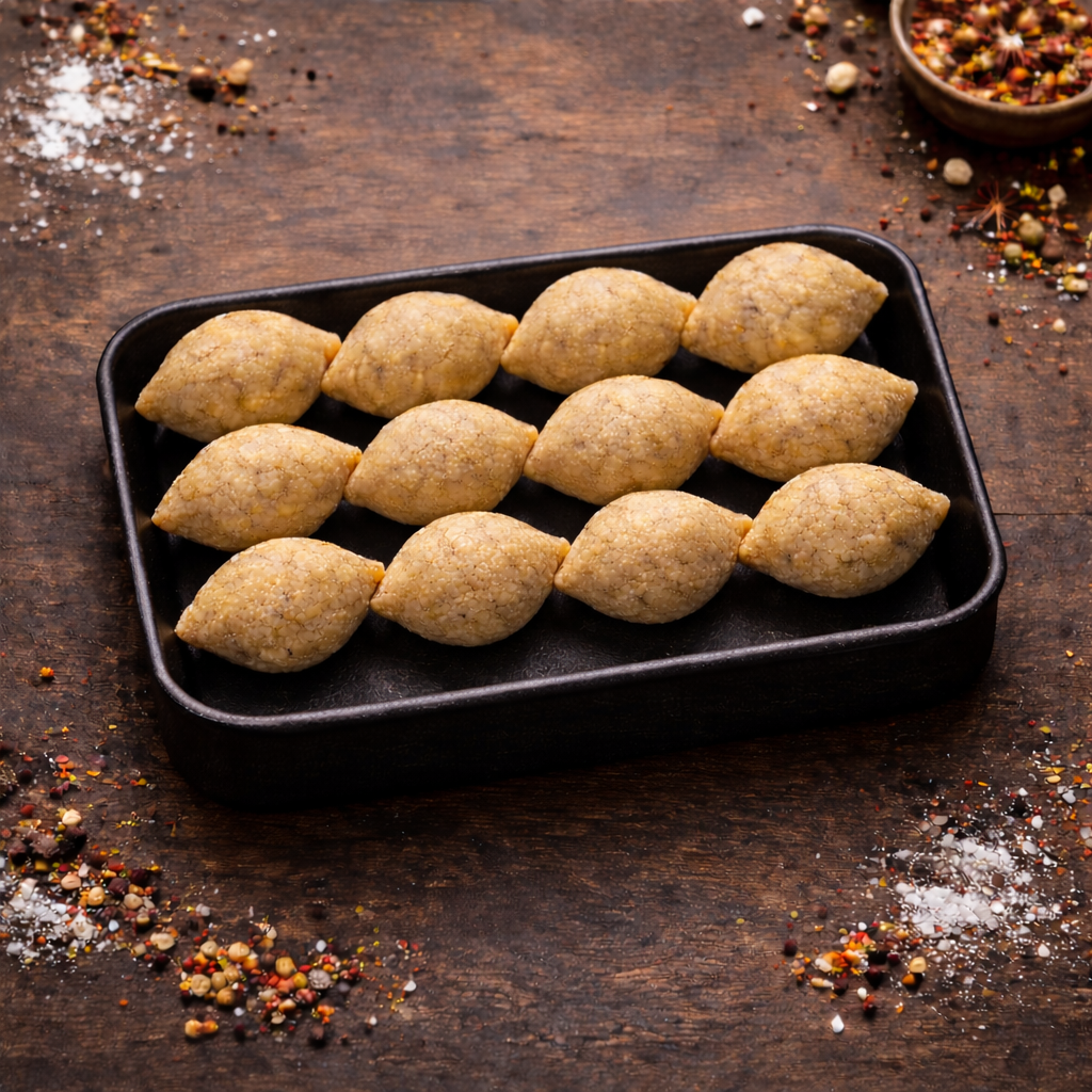 كبة برغل محشية بلحم العجل الكويتي والصنوبر ١٢ حبة ( مجمد ) – Noor Foods KW