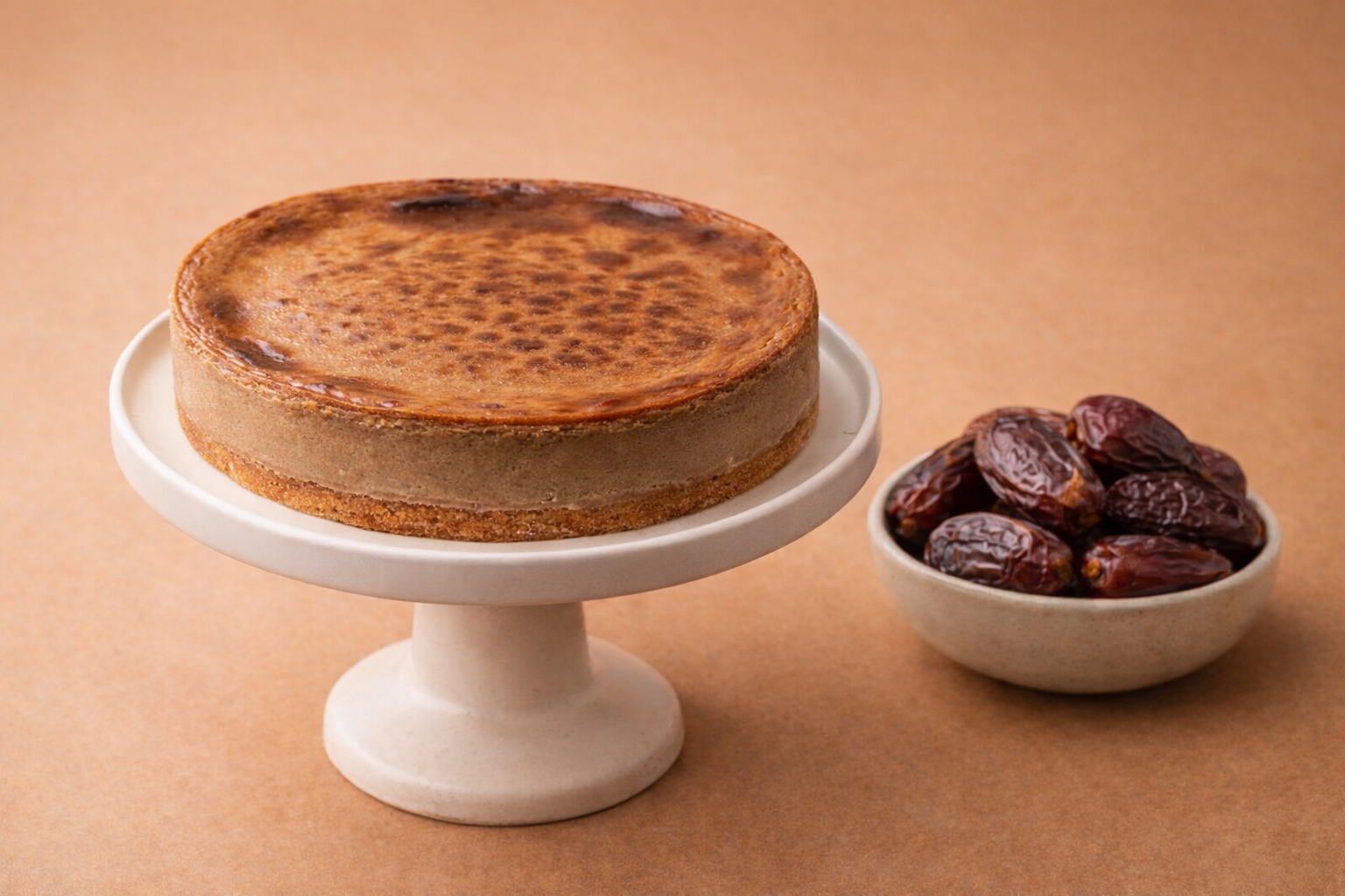 چيز كيك التمر خالي من الزيوت المهدرجة والسكر