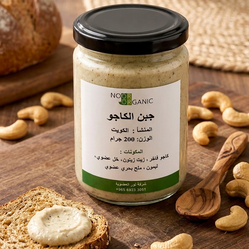 جبن كريمي صحي (  جبن كاجو سادة ) 200 غرام ( مصدر غني بالمغنيسيوم )