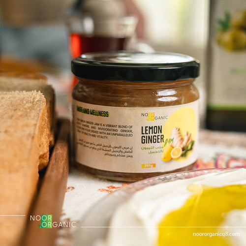 مربى الزنجبيل الطبيعي والليمون بدون سكر مكرر 390 جرام Nour Foods